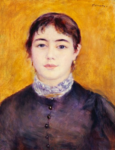 Joven mujer en azul, 1879 de Pierre Auguste Renoir