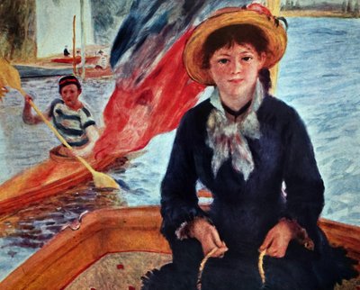Mujer joven en un barco (Lise Trehot) de Pierre Auguste Renoir
