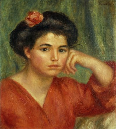 Joven con una rosa de Pierre Auguste Renoir