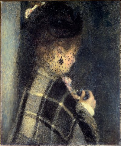 Joven con un pequeño velo de Pierre Auguste Renoir