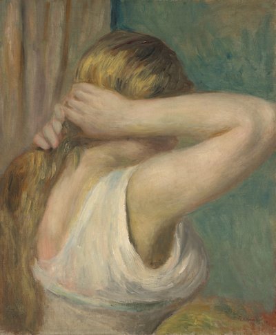 Joven con los brazos en alto, c.1895 (óleo sobre lienzo) de Pierre Auguste Renoir