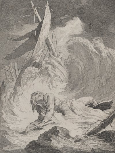 Lazarille a su regreso de las Indias naufraga..., ca. 1717-60 de Pierre Aveline