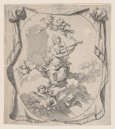 Santa Cecilia en las Nubes Sostenida por Ángeles, 1696 de Pierre Berchet