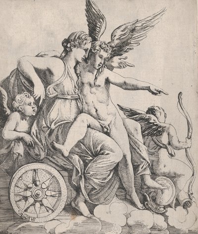 Venus y Cupido en un carro de Pierre Biard