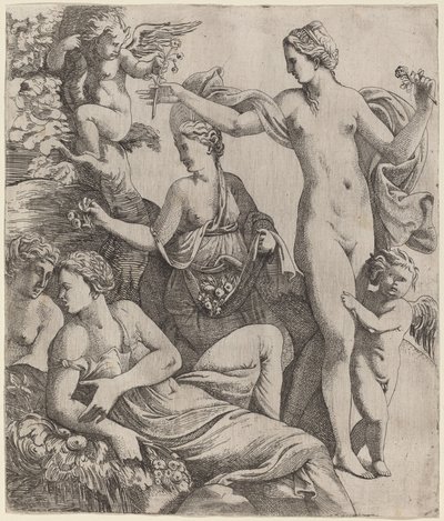 Venus con las Gracias y Putti de Pierre Biard the Younger