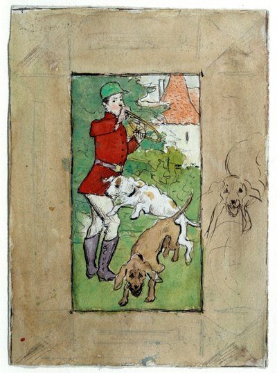 Un cazador con sus perros de Pierre Bonnard