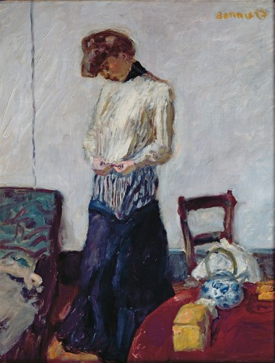 Una mujer desnudándose de Pierre Bonnard