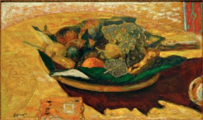 Tazón de frutas sobre una mesa de Pierre Bonnard