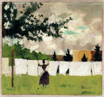 Mujer Extendiendo la Ropa, c.1892 de Pierre Bonnard