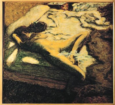 Mujer dormitando en su cama ... (pintura sobre lienzo) de Pierre Bonnard