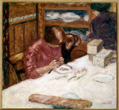 Interior Mujer ocupada con tareas domésticas. Pintura de Pierre Bonnard (1867-1947) 1914. Colección privada de Pierre Bonnard