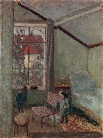 Interior de taller con dos niños de Pierre Bonnard