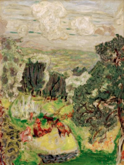 El olivar; paisaje con cabras de Pierre Bonnard