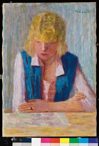 La rubia con chaleco azul de Pierre Bonnard
