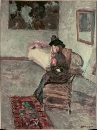 La mujer con la rosa o Mujer en un interior de Pierre Bonnard