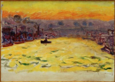 El puerto, puesta de sol de Pierre Bonnard