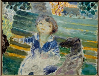 Niña con el perro (pintura de Pierre Bonnard) de Pierre Bonnard