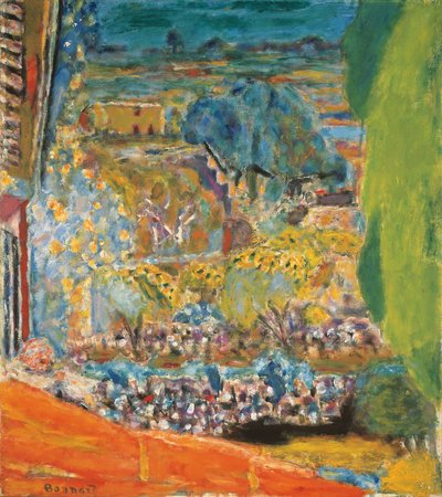 Paisaje con techo rojo (Le Cannet) de Pierre Bonnard