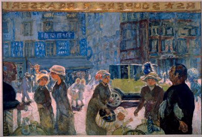 Place Clichy en París: Escena de calle pintada desde una terraza de café de Pierre Bonnard