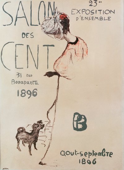 Póster publicitario de la 23ª exposición del Salon des Cent, 1896 de Pierre Bonnard