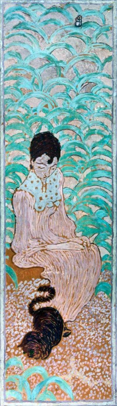 Mujer sentada con un gato, 1891 de Pierre Bonnard