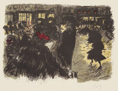 Algunos aspectos de la vida en París, 7: La plaza por la noche, c.1898 de Pierre Bonnard