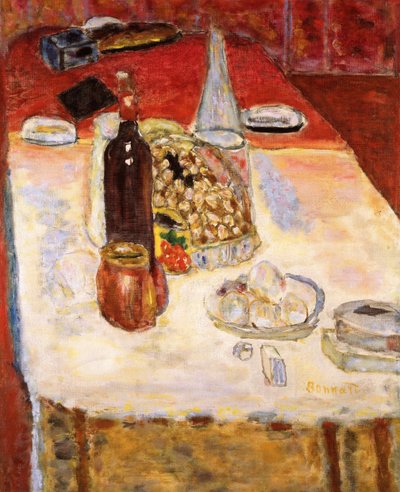 Naturaleza muerta con botella de vino tinto, 1942 de Pierre Bonnard