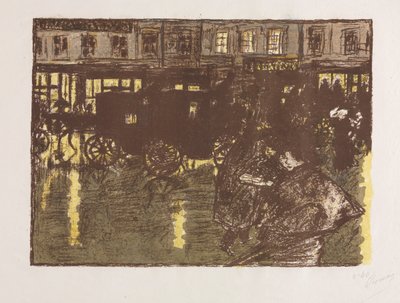 Calle por la tarde bajo la lluvia de Pierre Bonnard