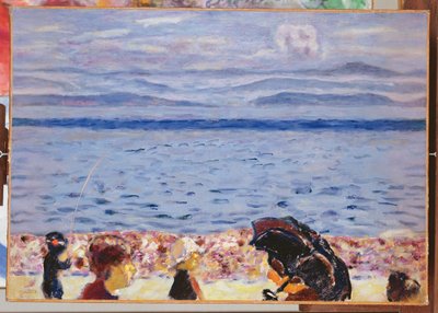 La playa, mar azul, c.1930 de Pierre Bonnard
