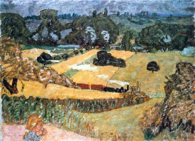 Tren y Bardes, Paisaje con un tren de mercancías, 1909 de Pierre Bonnard