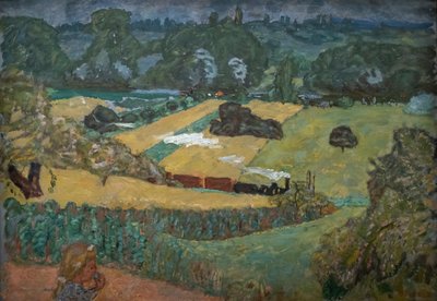 Tren y barcazas, 1909 (Óleo sobre lienzo) de Pierre Bonnard
