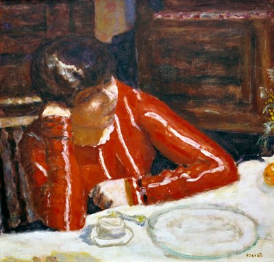 Mujer con blusa roja, c1920 de Pierre Bonnard