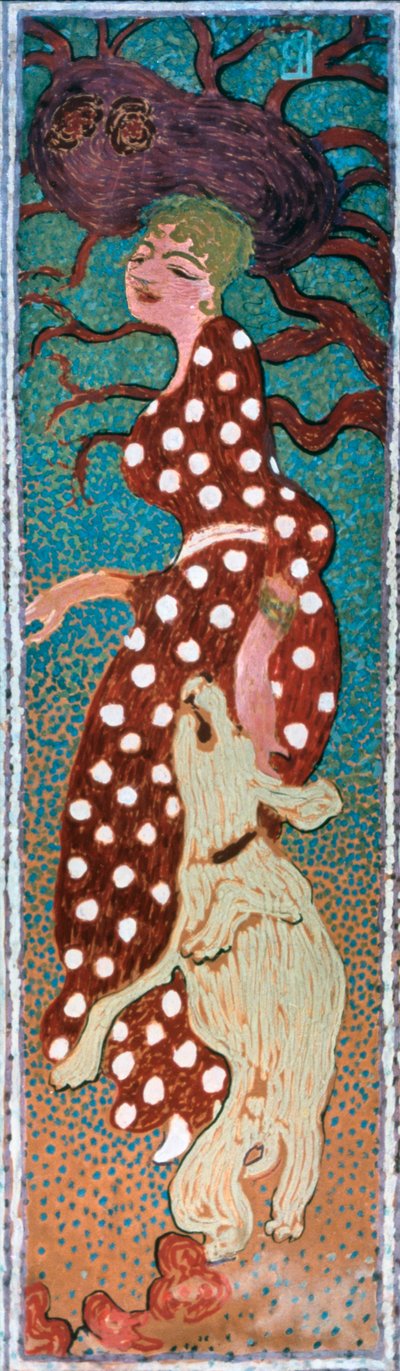 Mujer con vestido blanco con lunares, 1891 de Pierre Bonnard