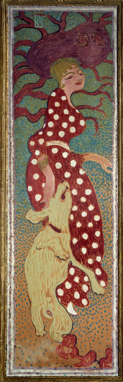Mujer en el vestido con lunares blancos de Pierre Bonnard