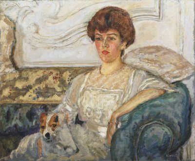 Mujer en un sofá azul de Pierre Bonnard