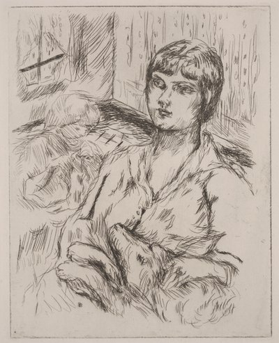 Mujer con perro, ilustración de "Dingo" de Octave Mirbeau de Pierre Bonnard