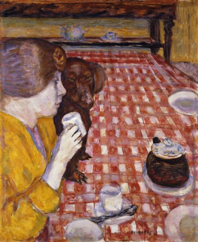 Amarillo y Rojo (El Mantel a Cuadros Rojos); Jaune et Rouge (La Nappe aux Carreaux Rouges) de Pierre Bonnard