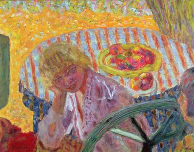 Niña con mantel a rayas, 1921 de Pierre Bonnard
