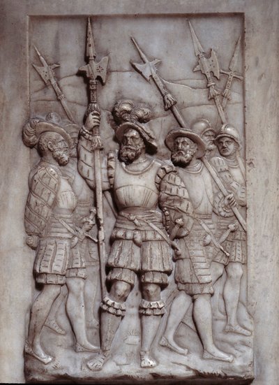 Soldados (detalle) de los bajorrelieves de la tumba de Francisco I (1494-1547) realizados por Pierre Bontemps (1505/1510-1568/1570) de Pierre Bontemps