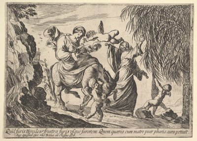Ángeles dando dátiles a un niño, 1610-42 de Pierre Brebiette