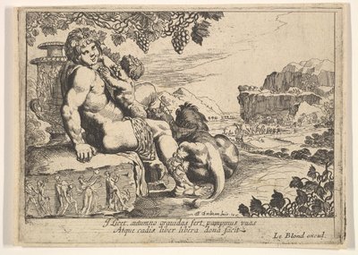 Baco, sátiro y león, 1610-42 de Pierre Brebiette