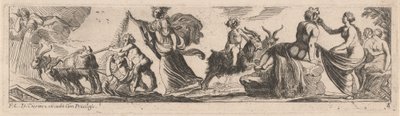 Sátiro conduciendo un par de cabras de Pierre Brebiette