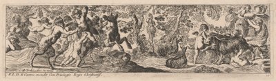 Sátiros y putti jugando con animales de Pierre Brebiette