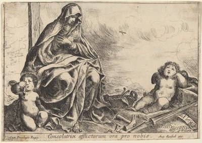 Virgen inclinándose ante los Instrumentos de la Pasión de Pierre Brebiette