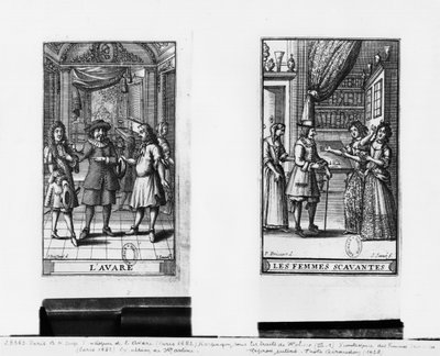 Molière como Harpagon, frontispicio para 