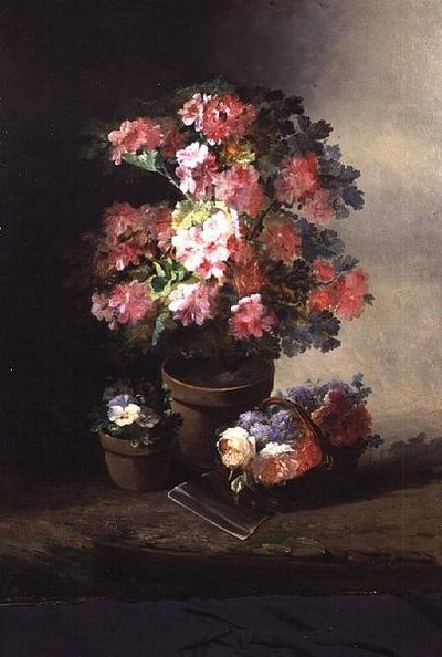 Naturaleza Muerta de Rosas en una Maceta, c.1870 de Pierre Camille Gontier