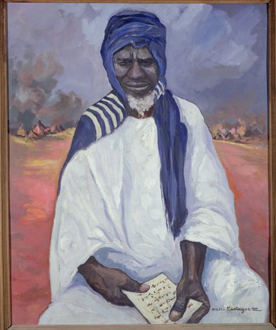 Retrato de Amami Samori Toure (c.1830-1900) (óleo sobre lienzo) de Pierre Castagnez
