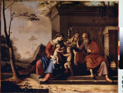 "La Sagrada Familia" Pintura de Pierre Cauchy (?-1687) 1655 Dim. 78x106 cm Museo del Hermitage, San Petersburgo, Rusia de Pierre Cauchy