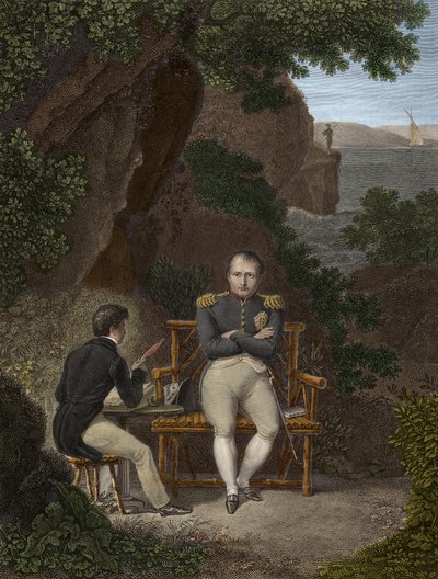 NAPOLEÓN I en el exilio en Santa Elena - Napoleón dicta sus memorias a Emmanuel Pons de Las Cases de Pierre Charles Bacquoy