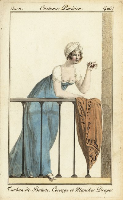 Mujer en el balcón del teatro con vaso de ópera de Pierre Charles Baquoy